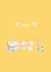 cute accessories on light yellow JP