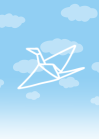 Blue sky and paper crane theme