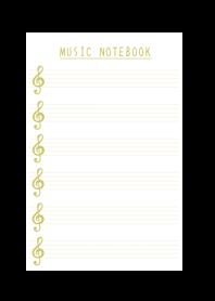 BEIGE COLOR MUSICAL NOTES/BLACK