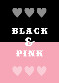 ハート(ブラック&ピンク)