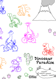 Dinosaur Paradise 13 White(Bike Theme)