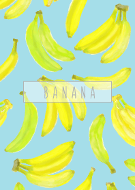 Watercolor Banana : Mint Green Blue
