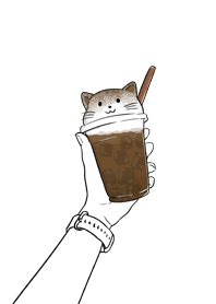 Minimal Cat : Milk and Coffee
