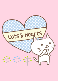 Cute cats and hearts theme