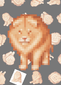Lion Random Theme Pixel BW||05