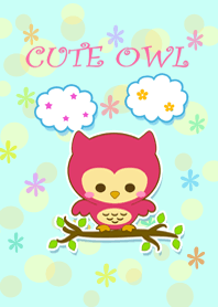 Cute pink owl