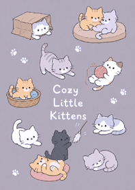 purple Cozy Little Kittens
