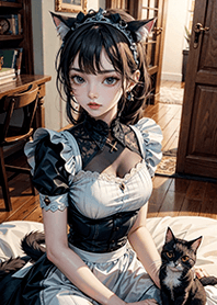 美麗的貓控女僕與小黑貓1