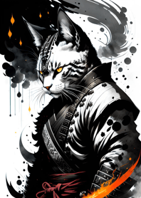 Ink wash cat samurai E18BD4