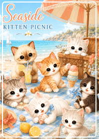 brown Seaside Kitten Picnic