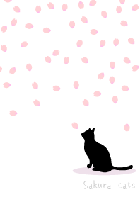 サクラ ト 猫 : ホワイトピンク