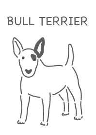 Bull terrier simple white monochrome