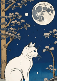 Cat under the Moon e9e609