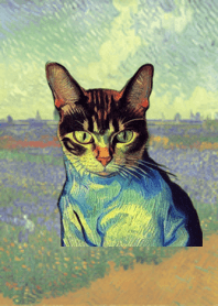 Cat Theme Painted With Oil Painting