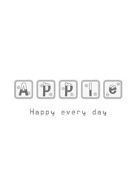 Minimalistic apple letter - white