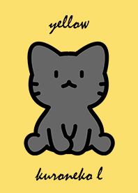 sitting black cat L yellow.