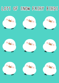 LOTS OF SNOW FAIRY BIRDS-EMERALD GREEN