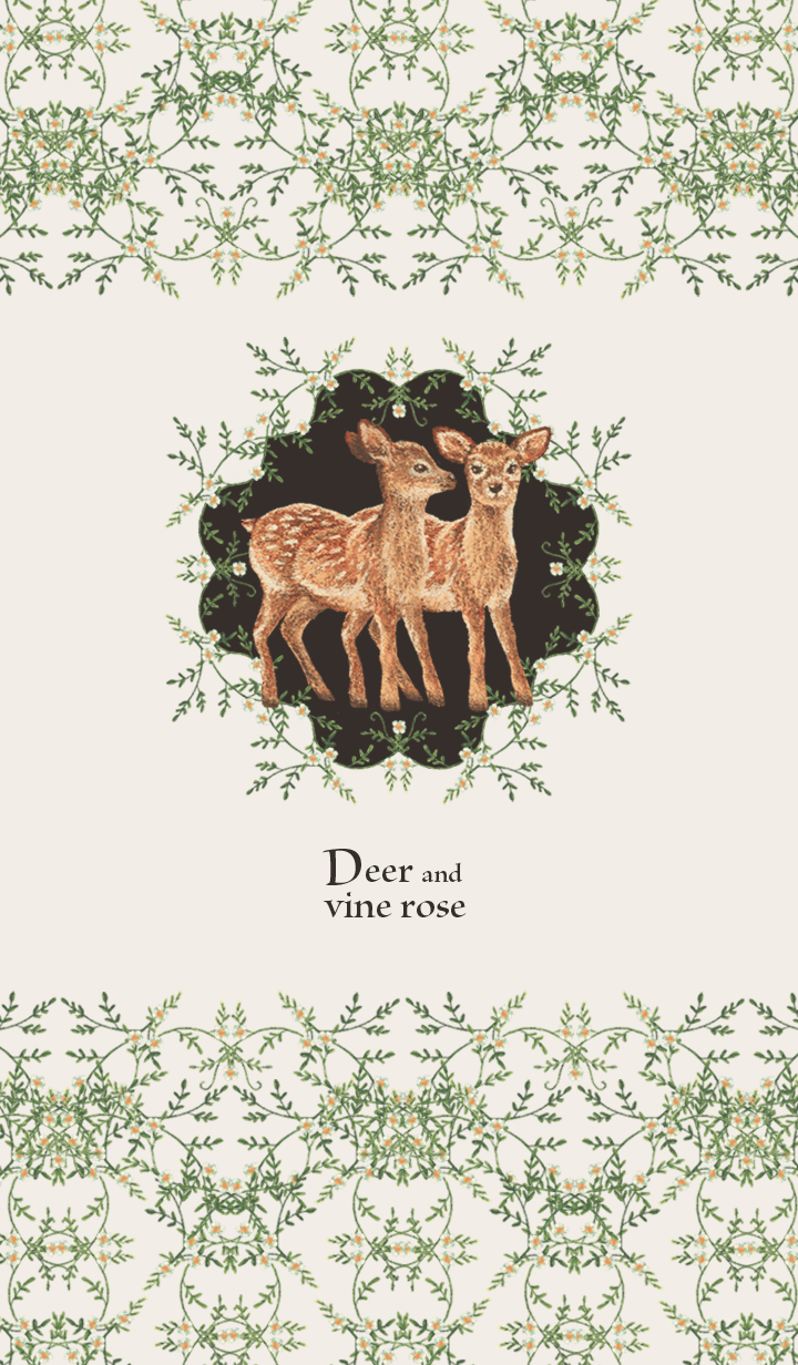 Deer and vine rose