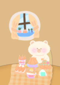 Lucky eat dinner