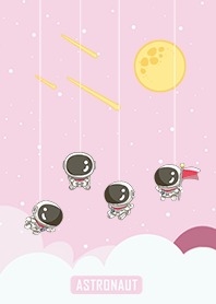 可愛寶貝太空人-星光閃閃(粉紅色星空2)