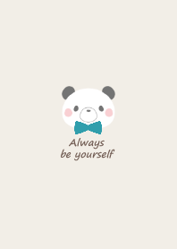 Panda and ribbon -brown- lu
