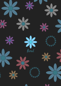 Cute floral pattern - light blue -