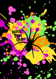スプラッシュ・ペイント・蜘蛛(毒々×黒)