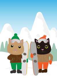 Snowboarding cats Theme.