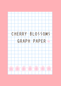 CHERRY BLOSSOMS GRAPH PAPER-PINK RED