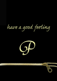 大人かわいい ジッパー イニシャル for P