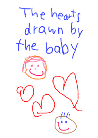 The hearts drawn by the baby