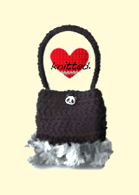 knitted bag, panda -black color-037