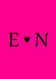 Initial "E & N" Vivid pink & black.