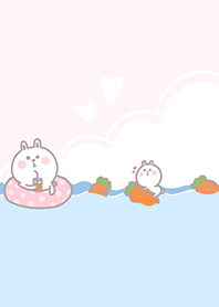 Rabbit Swimming Fun J-Pale Pink (Pi05)