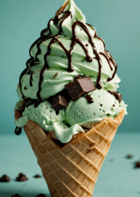 ICE CREAM-chocolate mint soft serve