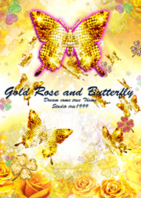 Gold Rose and Butterfly2