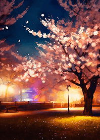 Beautiful night cherry blossoms#838