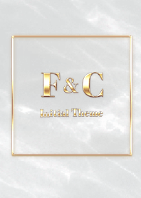 [ F&C ]  Initial Theme Gold Gray