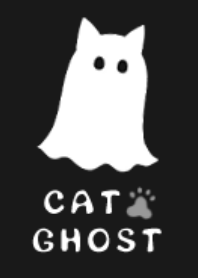 Spooky white cat ghost