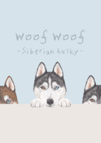 Woof Woof - Siberian husky - PASTEL BLUE