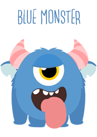 Cute blue monster