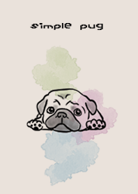 simple watercolor pug.