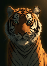 Zen-Tiger looking at the sunset1