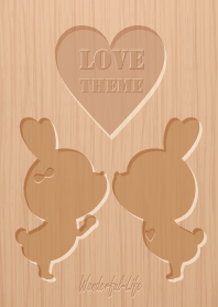 Wood carving love theme.