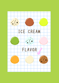 ICE CREAM FLAVOR GRAPH PAPER/RED/GREEN