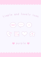 Simple and lovely icon purple