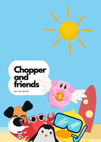 Chopper and friends on the beach