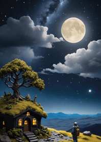 Night starry sky with nebula dcB0DA