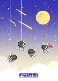 可愛寶貝太空人-星光閃閃(漸層藍色星空)2
