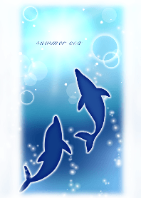 Summer sea with dolphin
